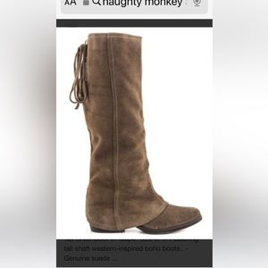 Naughty Monkey brown suede tall boot size 8